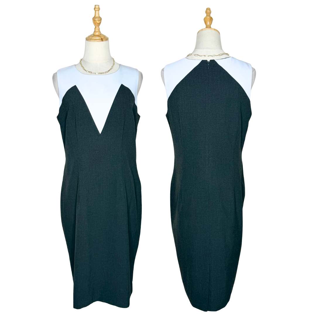 Ann Taylor Color Gray Sheath Dress (10 / Large)